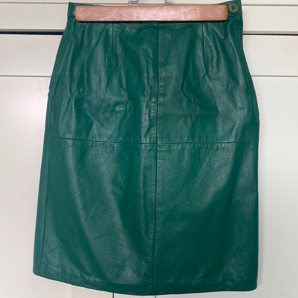 Leather mini skirt